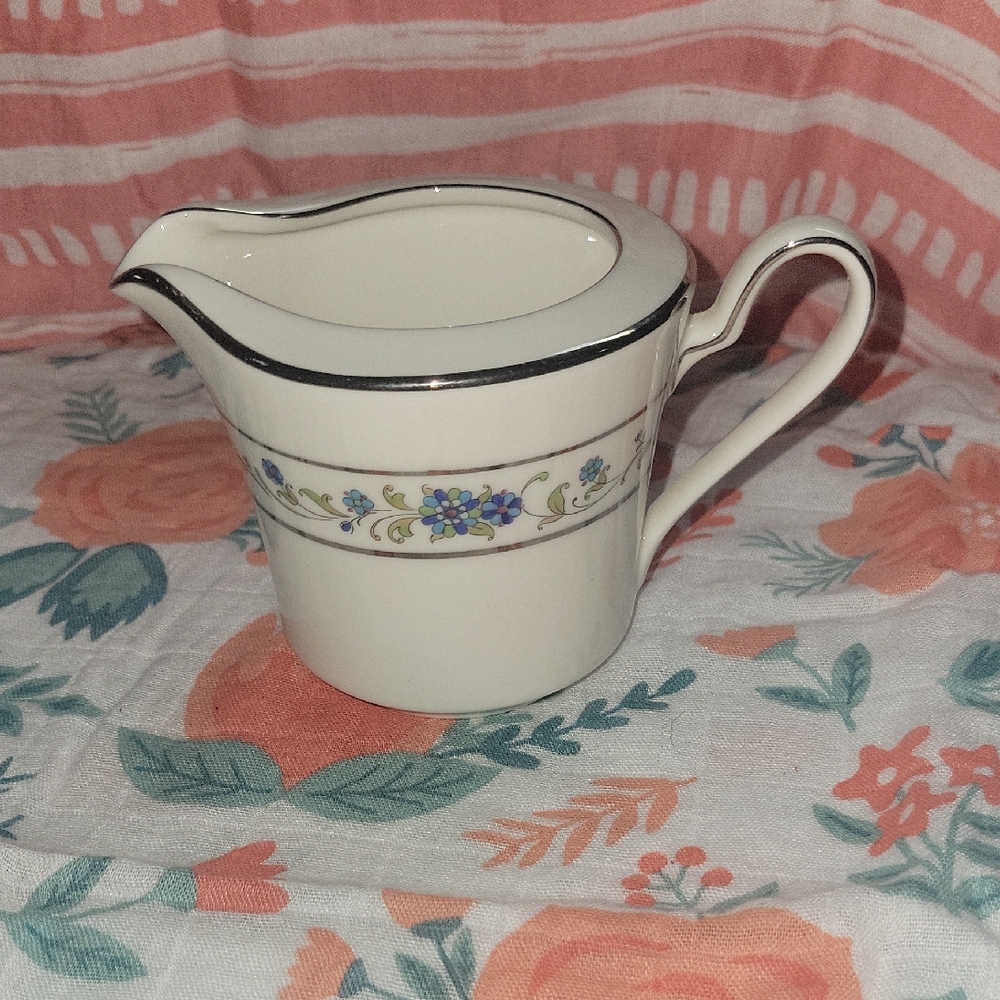 Noritake Cream and Blue Floral Creamer
